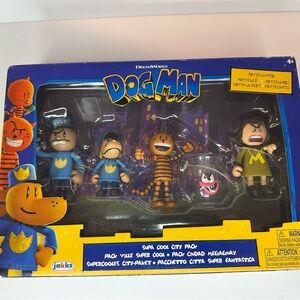 Dog Man Movie Action 5ct Figures Multipack 2025 Jakks Dreamworks - See Details
